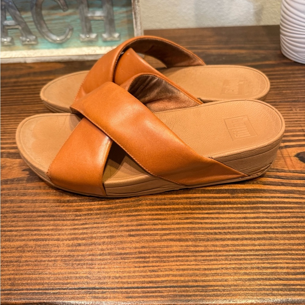 Women's Tan Slide Sandals